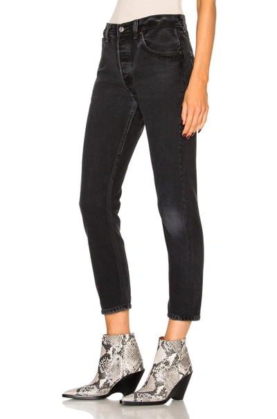 Shop Re/done Levi's High Rise Ankle Crop In Black
