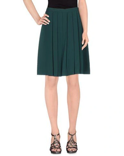 Shop Andrea Incontri Knee Length Skirt In Dark Green
