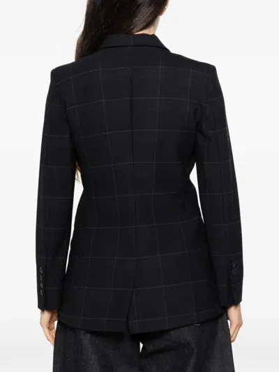 Marella Check-pattern Single-breasted Jacket In Blue