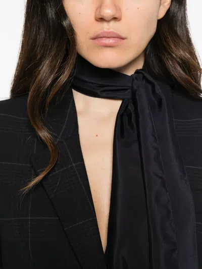 Marella Check-pattern Single-breasted Jacket In Blue