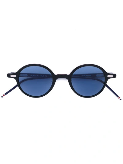 Thom Browne Round Black Sunglasses With Red, White And Blue Frame