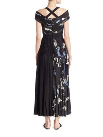 Shop Proenza Schouler Cross Front Halter Dress In Black-multi
