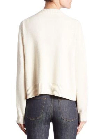 Shop Proenza Schouler Long Sleeve Roundneck Sweater In Off White