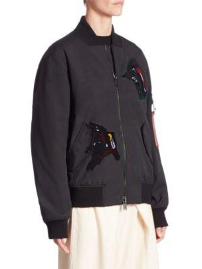 Shop Proenza Schouler Patches Bomber Jacket In Black