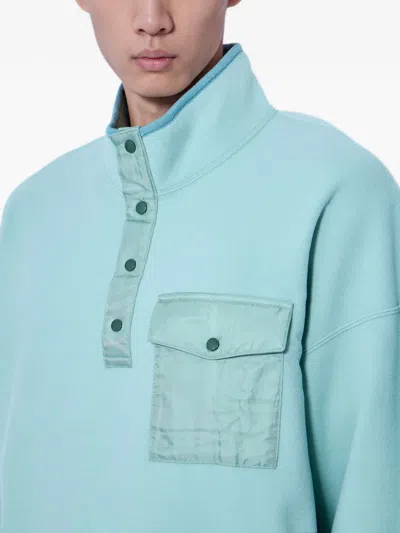 BUTTON-PLACKET CHEST-POCKET SWEATER