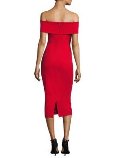Shop Cushnie Et Ochs Layla Woven Off-the-shoulder Dress In Poppy