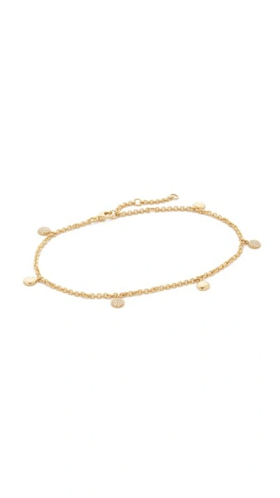 Shop Shay 18k Gold Alternating Pave Dangle Drop Anklet In Gold/clear