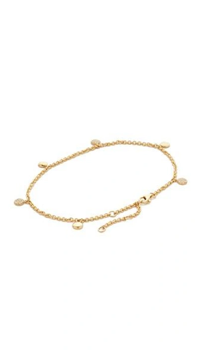 Shop Shay 18k Gold Alternating Pave Dangle Drop Anklet In Gold/clear