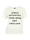 R13 White "girls Invented Punkrock" T-shirt,W339104ECRU