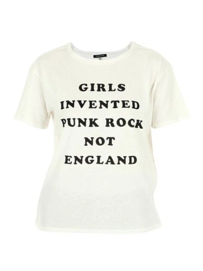 R13 White "girls Invented Punkrock" T-shirt