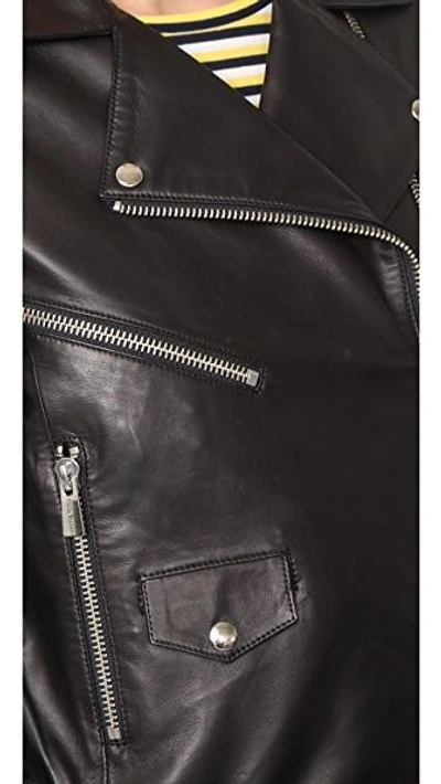 Shop Anine Bing Soft Leather Jacket In Black