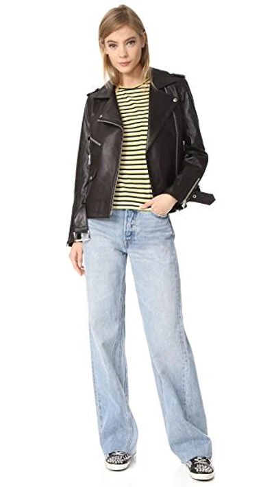 Shop Anine Bing Soft Leather Jacket In Black