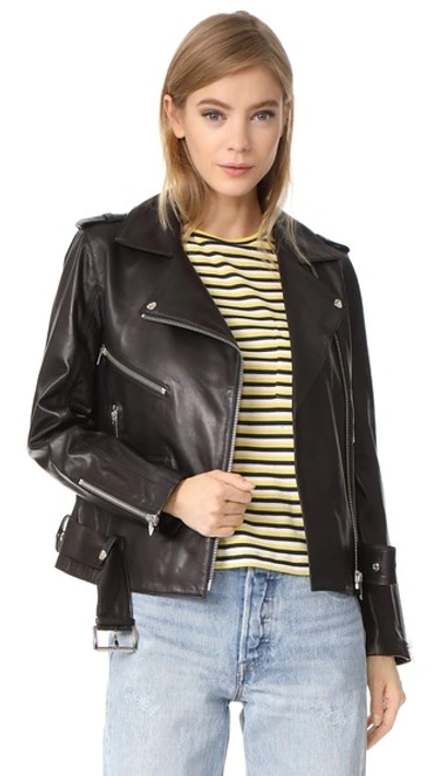 Shop Anine Bing Soft Leather Jacket In Black
