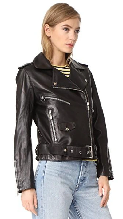 Shop Anine Bing Soft Leather Jacket In Black