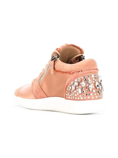 Shop Giuseppe Zanotti Crystal Embellished Sneakers In Pink