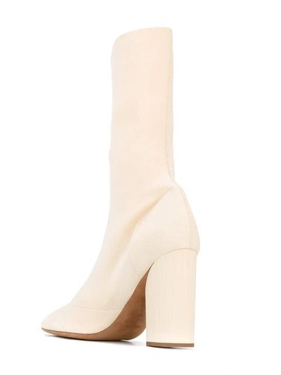 Shop Yeezy Season 4 High Heel Sock Boots In Neutrals