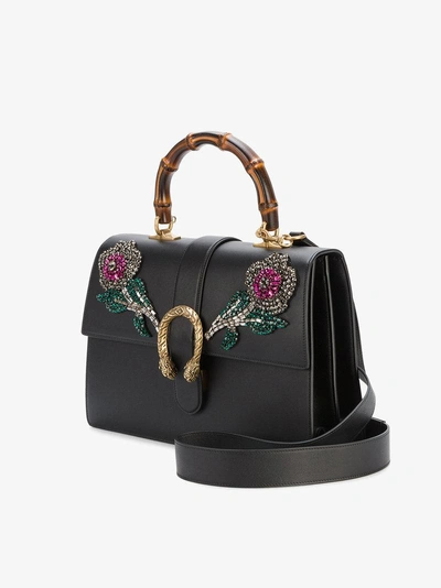 Shop Gucci Black Dionysus Embellished Large Tote Bag