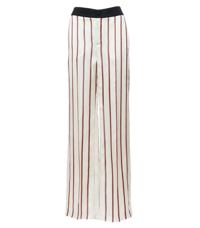 Shop Lanvin Ivory & Red Stripe Wide-leg Pant