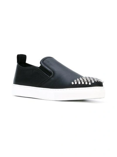 Shop Mcq By Alexander Mcqueen Studded Slip-on Trainers