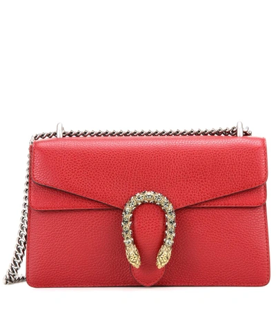 Gucci Women's Small Dionysus Leather Shoulder Bag In Hibiscus Red Leather