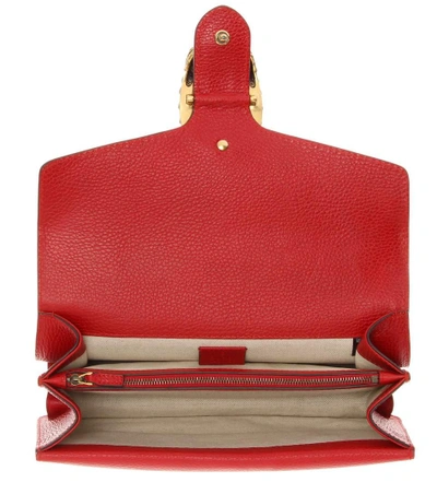 Shop Gucci Dionysus Small Leather Shoulder Bag In Red