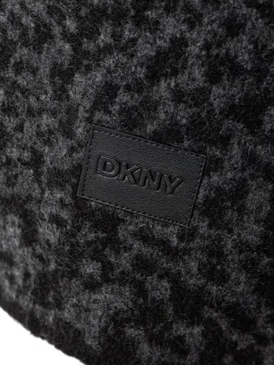Dkny Leopard-pattern Scarf In Black