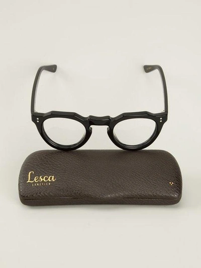 Lesca Round Glasses In Black