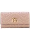 Gucci Gg Marmont Quilted Continental Flap Wallet In Neutral Pattern