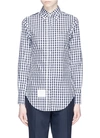 THOM BROWNE Funmix gingham and floral cotton poplin shirt