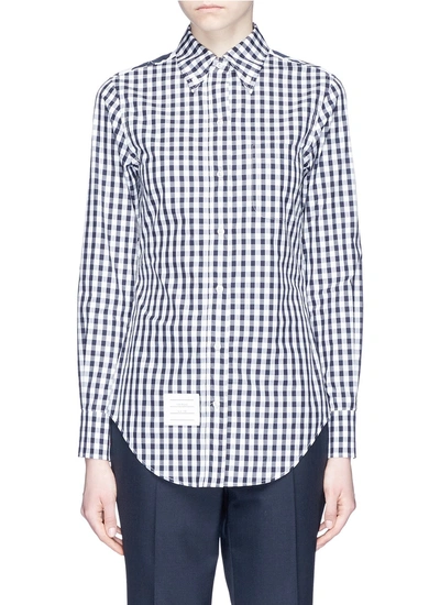 Thom Browne Funmix Gingham And Floral Cotton Poplin Shirt