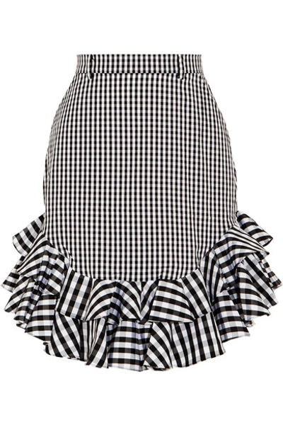 House Of Holland Ruffled Gingham Cotton-poplin Mini Skirt