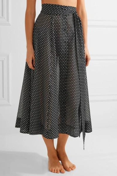 Shop Lisa Marie Fernandez Polka-dot Cotton Maxi Skirt