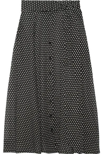 Shop Lisa Marie Fernandez Polka-dot Cotton Maxi Skirt