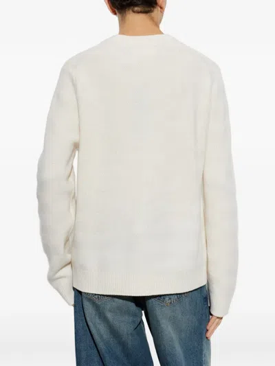 Samsoe & Samsoe Chevron-knit Sweater In White