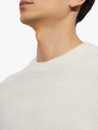 Samsoe & Samsoe Chevron-knit Sweater In White