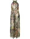 MONIQUE LHUILLIER floral halterneck jumpsuit,DRYCLEANONLY