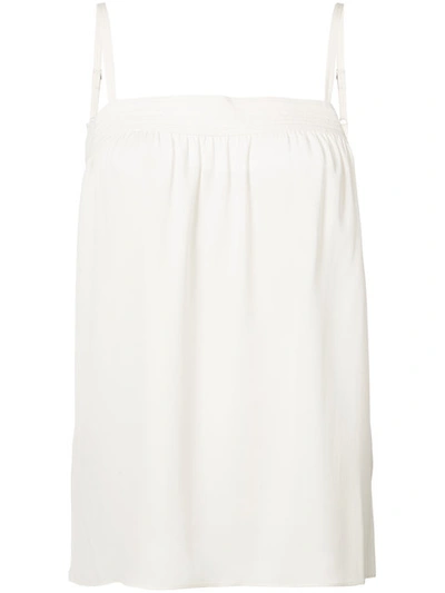 Vince Embroidered Silk Camisole In Gesso