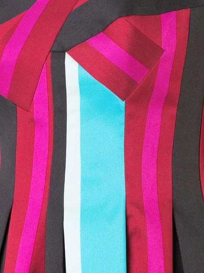 Shop Paule Ka Striped Pleated Dress In Multicolour