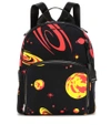 MIU MIU Printed leather-trimmed backpack