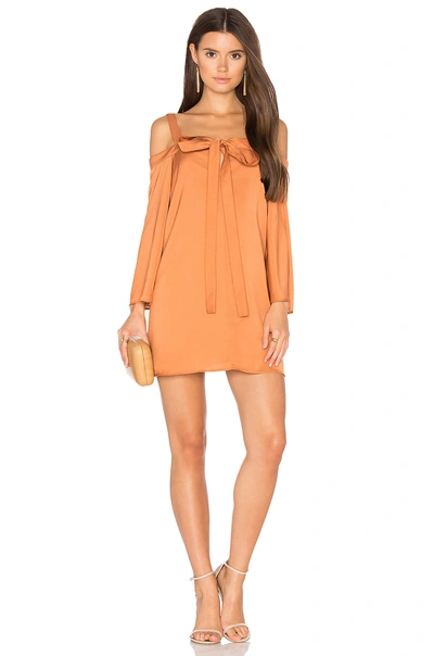 The Fifth Label In Full Light Long Sleeve Dress In Amber
