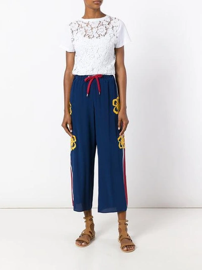 Shop Red Valentino Floral Drawstring Trousers