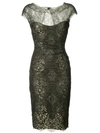 MONIQUE LHUILLIER 金属感蕾丝连衣裙,1725041512074884