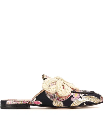 Shop Gucci Princetown Embellished Brocade Slippers In Multicoloured