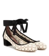 TABITHA SIMMONS MINNIE DAISY CROCHET AND SUEDE PUMPS,P00244385-11