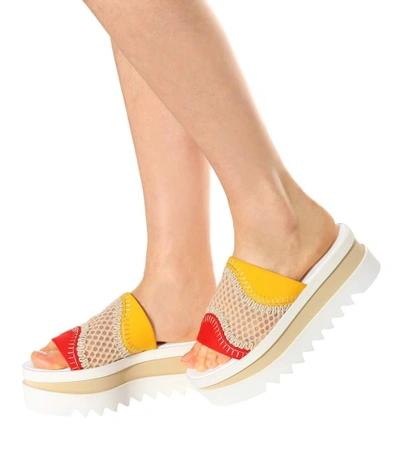 Shop Stella Mccartney Platform Slip-on Sandals In Love Red