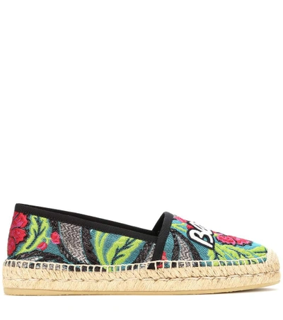 Shop Gucci Jacquard Slip-on Loafers In Multicoloured