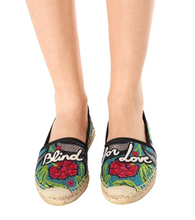 Shop Gucci Jacquard Slip-on Loafers In Multicoloured