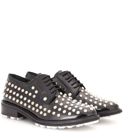 Kenzo Embellished Patent Leather Derby Shoes In Black