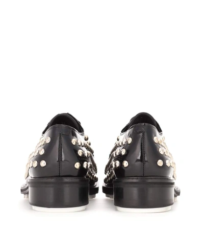 Shop Kenzo Embellished Patent Leather Derby Shoes In Llack