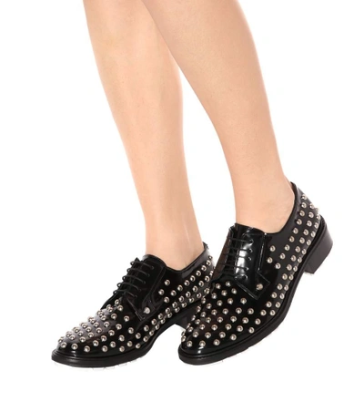 Shop Kenzo Embellished Patent Leather Derby Shoes In Llack